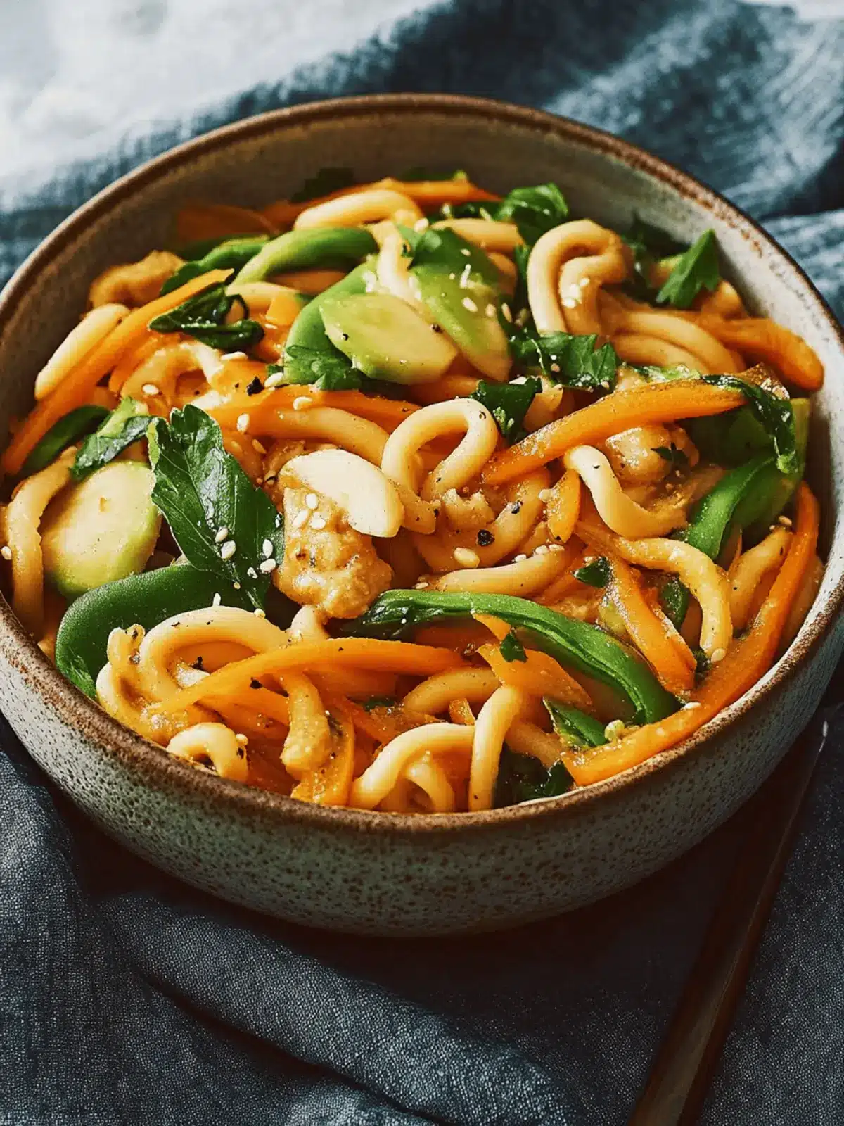 Hühnchen Udon Pfanne