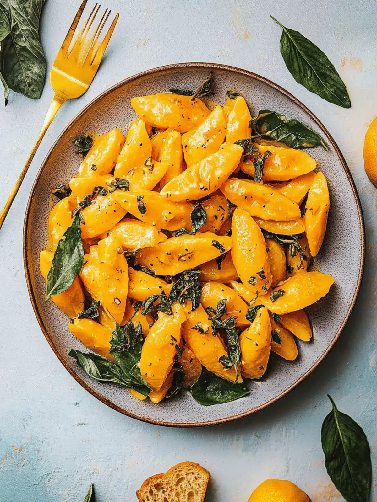 Kürbis-Nudeln mit Salbei, Knoblauch und Chili ein Genuss 3 Kürbis-Nudeln mit Salbei, Knoblauch und Chili