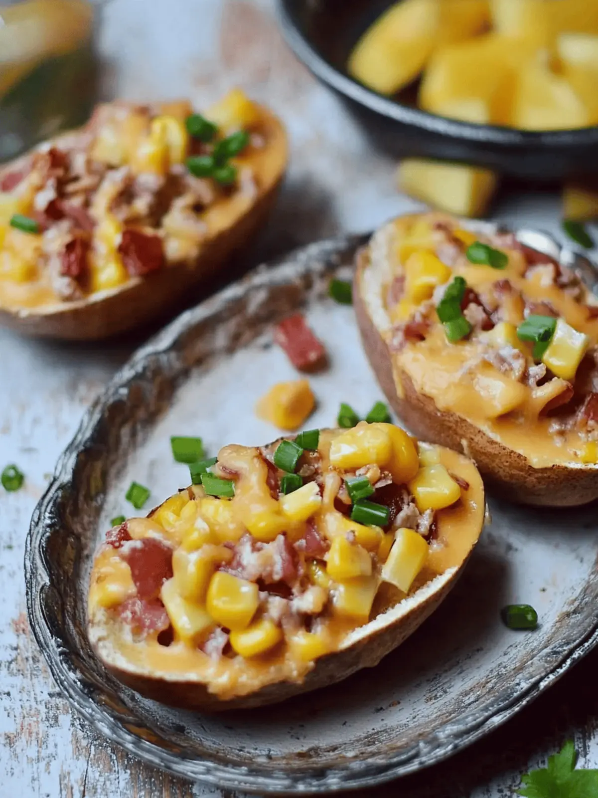 Gefüllte Ofenkartoffeln mit Bohnen und Gemüse 5 Gefüllte Ofenkartoffeln