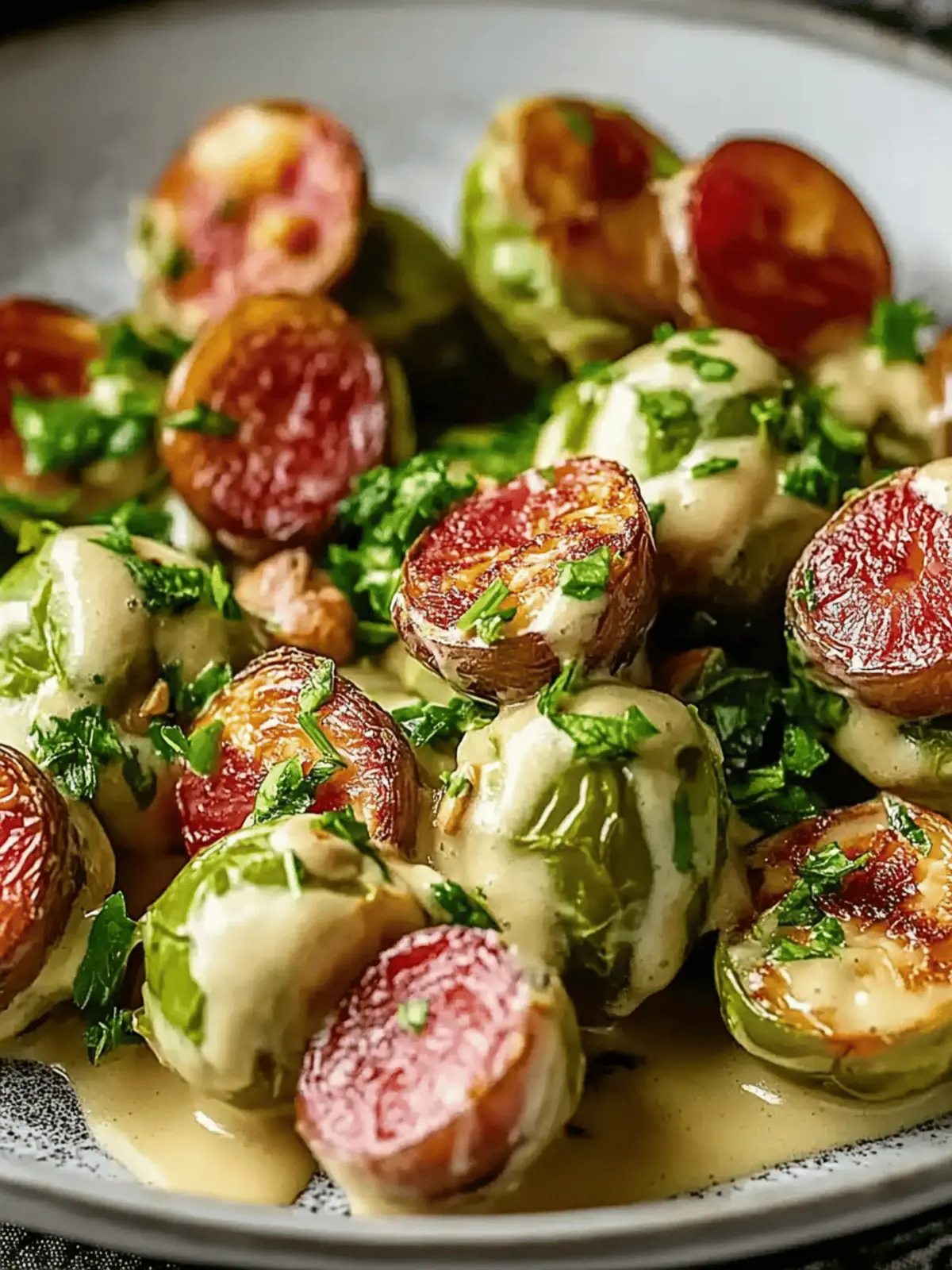 Gebackene Rosenkohl mit Speck und Senfsoße zaubern 3 Gebratene Rosenkohl mit Speck und Senfsoße