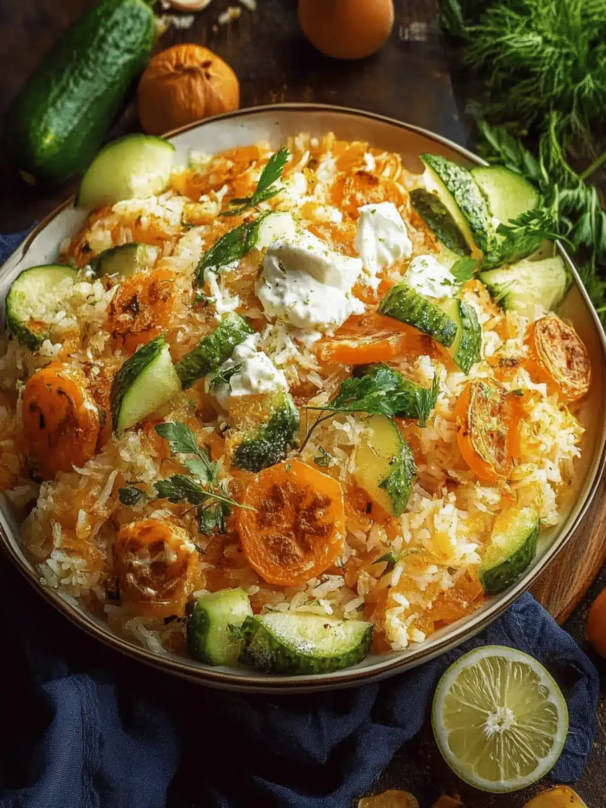 Überbackener Reis mit Feta und Gemüse: Mediterraner Genuss 3 Überbackener Reis mit Feta und Gemüse