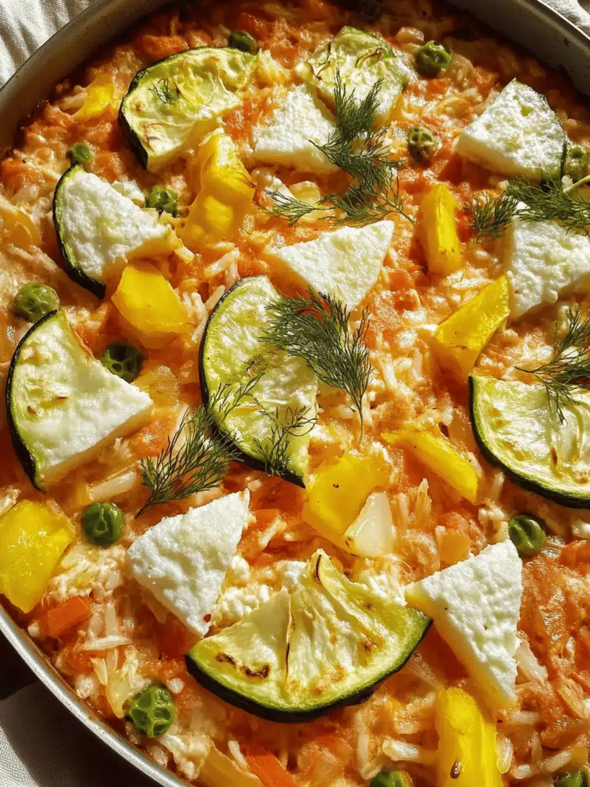 Überbackener Reis mit Feta und Gemüse schnell zubereiten 3 Überbackener Reis mit Feta und Gemüse