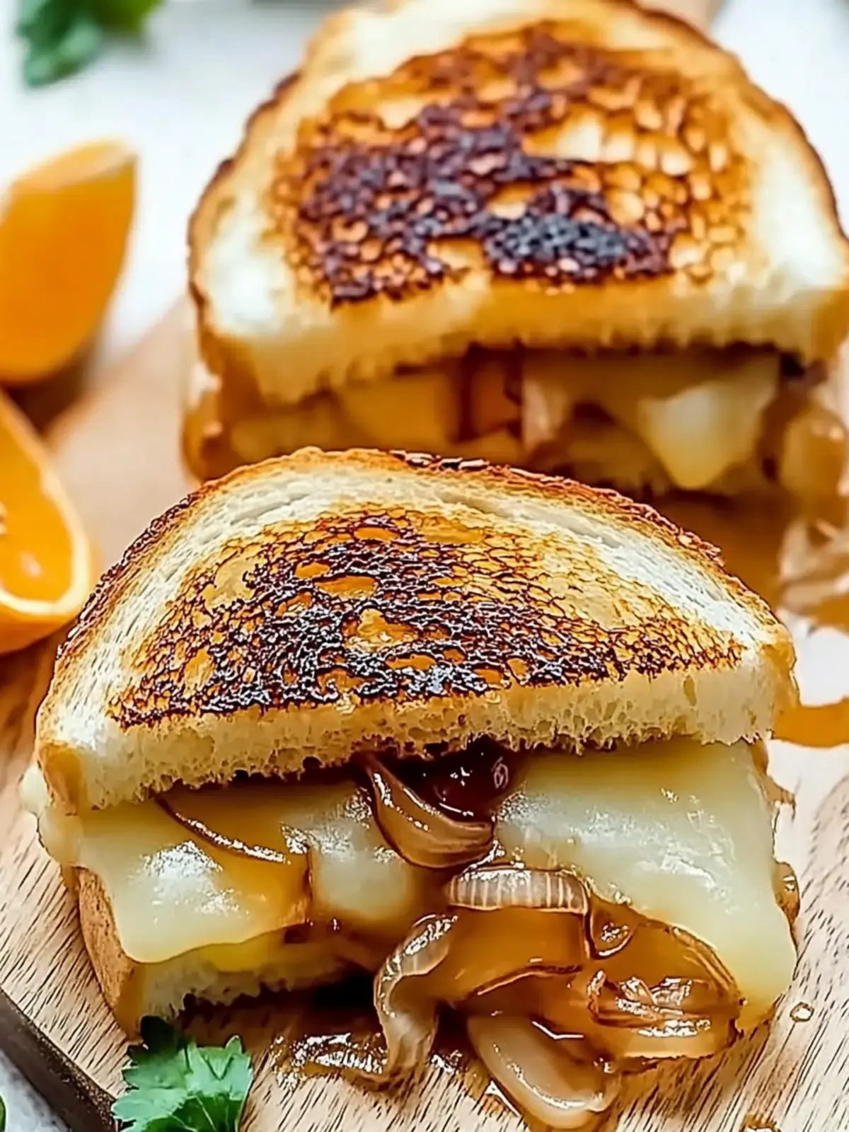 Gegrilltes Käsebrötchen mit französischen Zwiebeln genießen 3 Gegrilltes Käsebrötchen mit französischen Zwiebeln