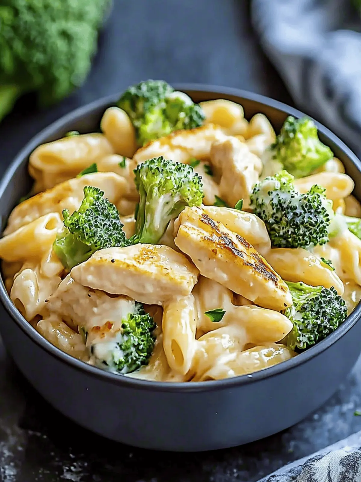 Cremige Hähnchen Brokkoli Pasta