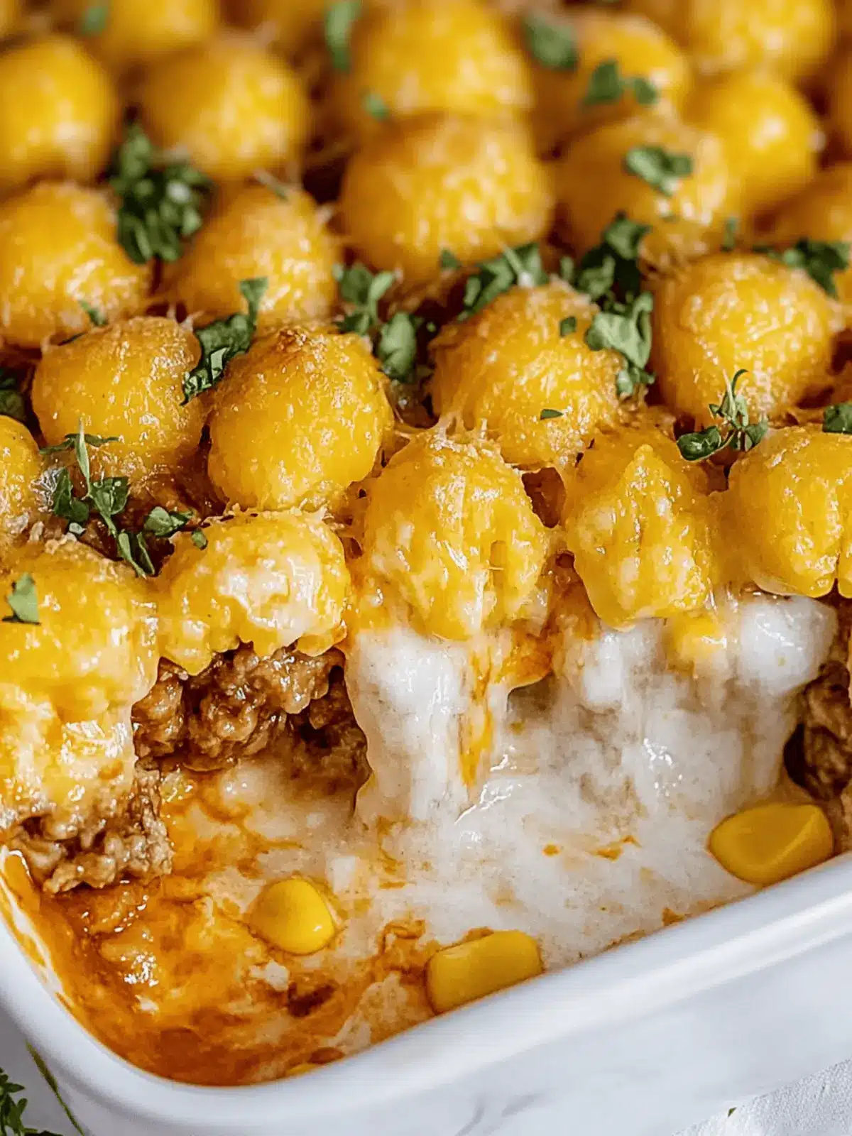 Einfacher, käsiger Cowboy-Auflauf