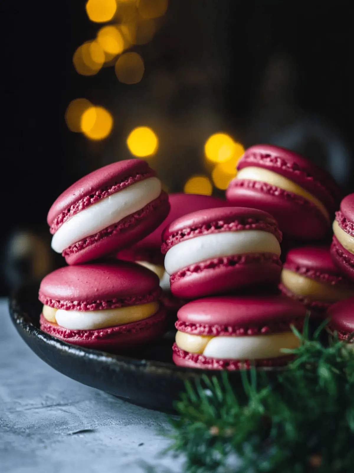 Weihnachts-Macarons mit fruchtiger Füllung 2 Weihnachts-Macarons