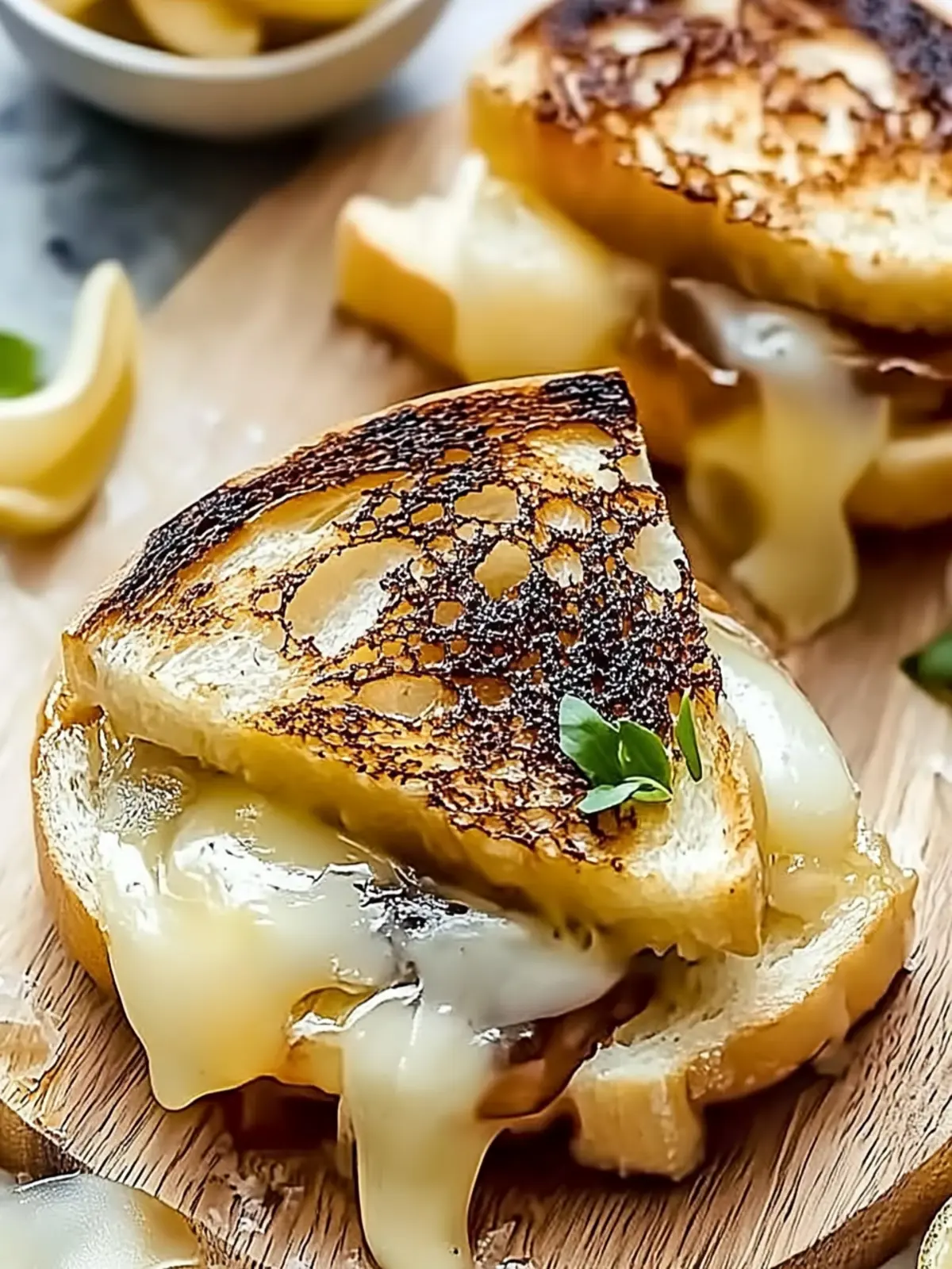 Gegrilltes Käsebrötchen mit französischen Zwiebeln genießen 4 Gegrilltes Käsebrötchen mit französischen Zwiebeln