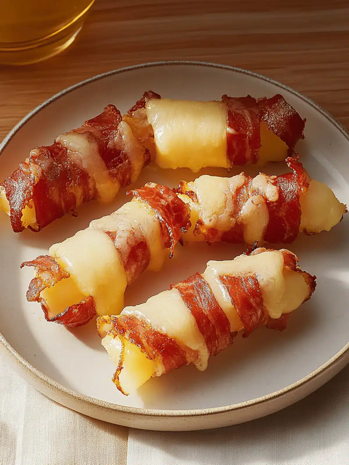 Bacon-umwickelte Mozzarellasticks für jeden Anlass 5 Bacon-umwickelte Mozzarellasticks