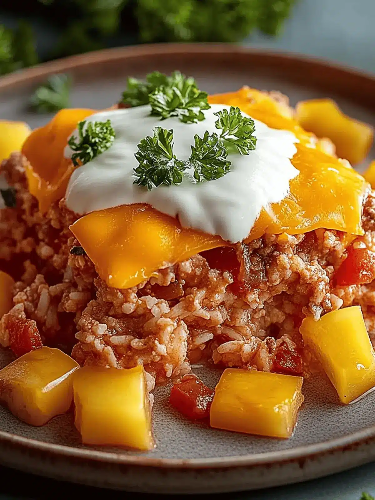 Rindfleisch- und Reisauflauf