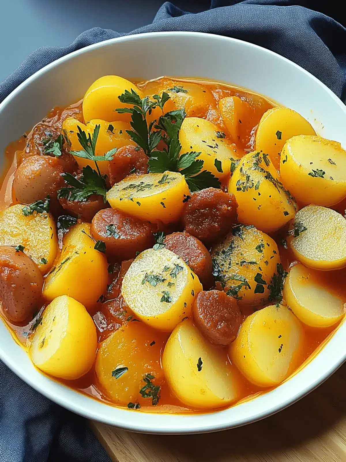 Kartoffelgulasch mit Würstchen für die Seele 2 Kartoffelgulasch mit Würstchen