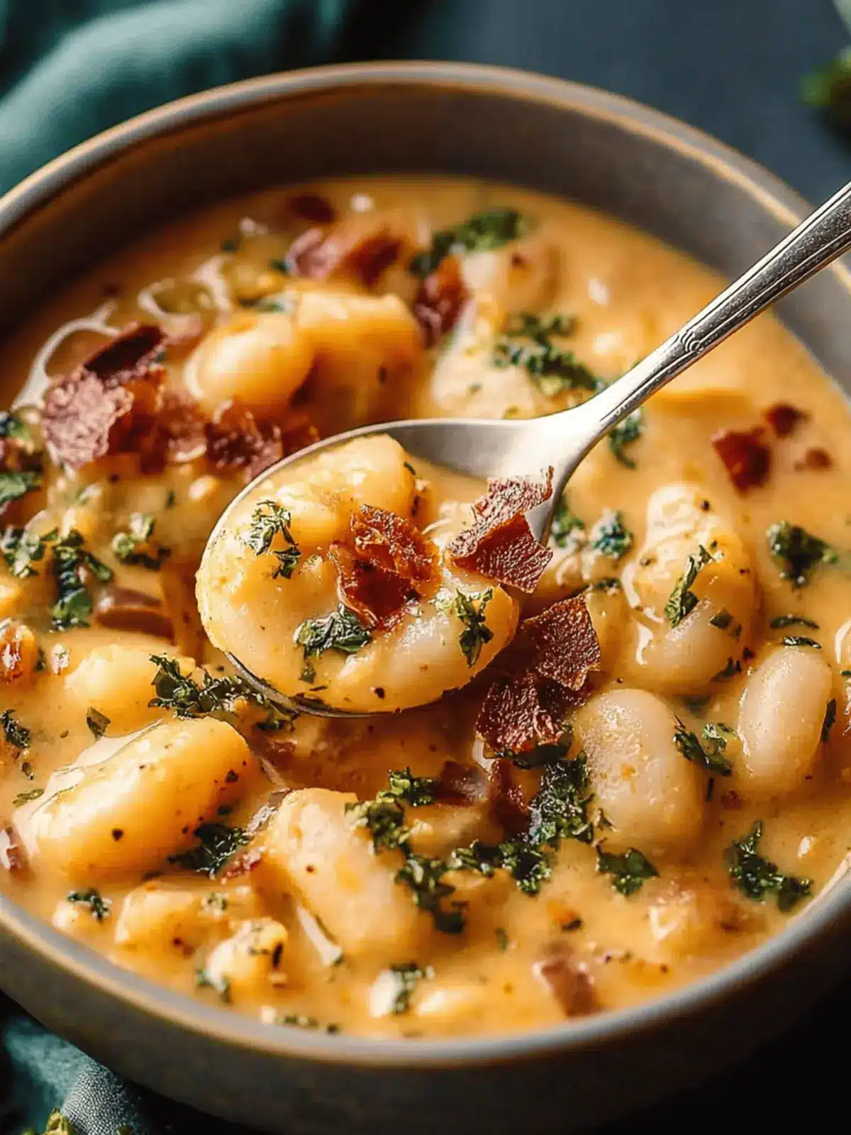 Cremige Tomaten- und Bohnenpfanne