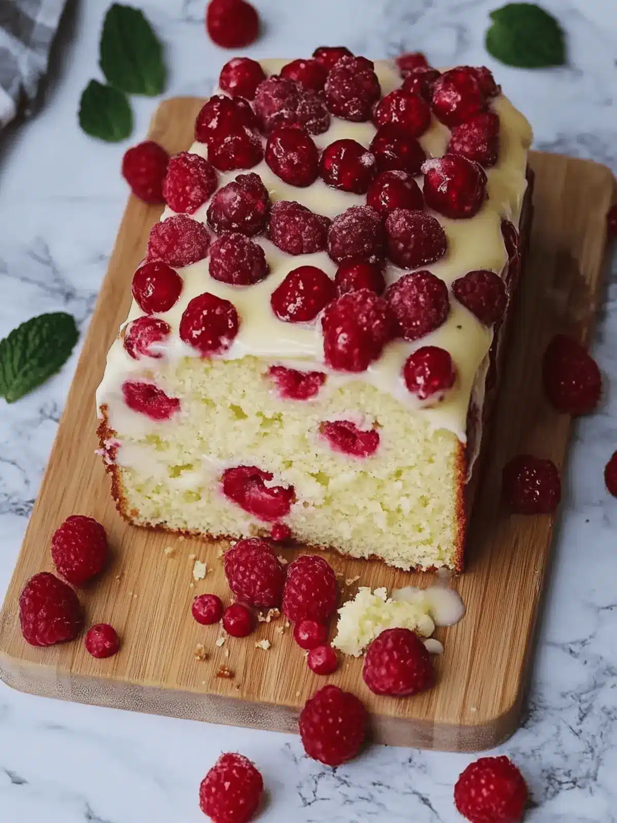 Weißer Schokoladen-Himbeerkuchen