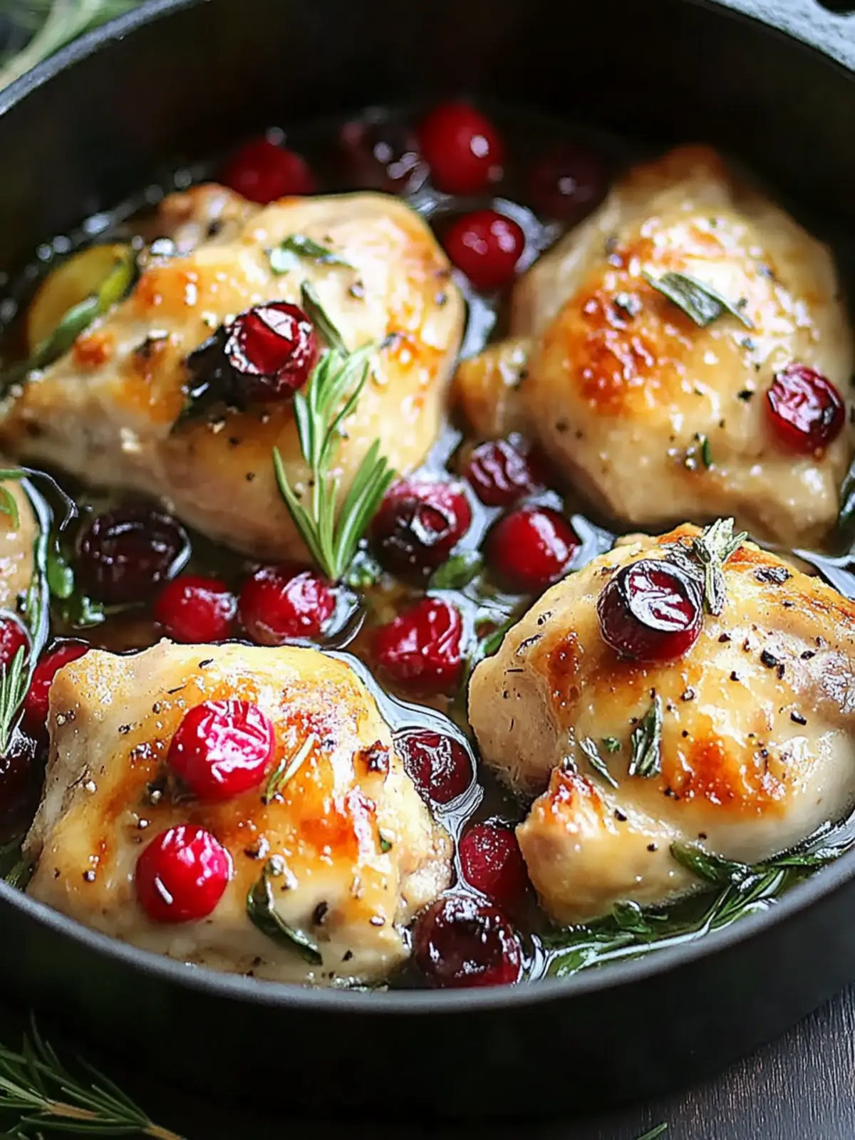 Preiselbeer-Rosmarin-Hähnchen in einer Pfanne zaubern 4 Preiselbeer-Rosmarin-Hähnchen in einer Pfanne