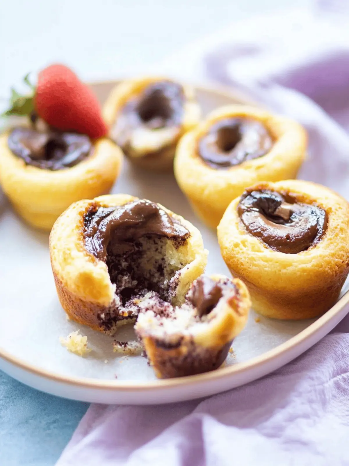 Nutella Wirbel Muffins mit weichem Zentrum 2 Nutella Wirbel Muffins mit einem weichen Zentrum