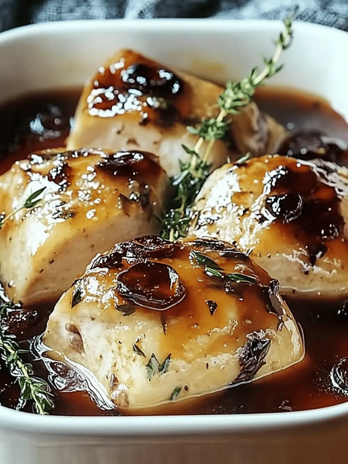 Hühnchen mit Preiselbeer-Balsamico-Glasur