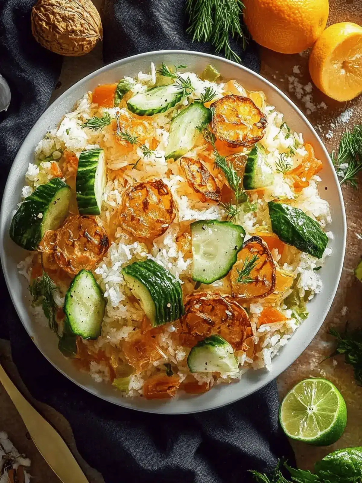 Überbackener Reis mit Feta und Gemüse