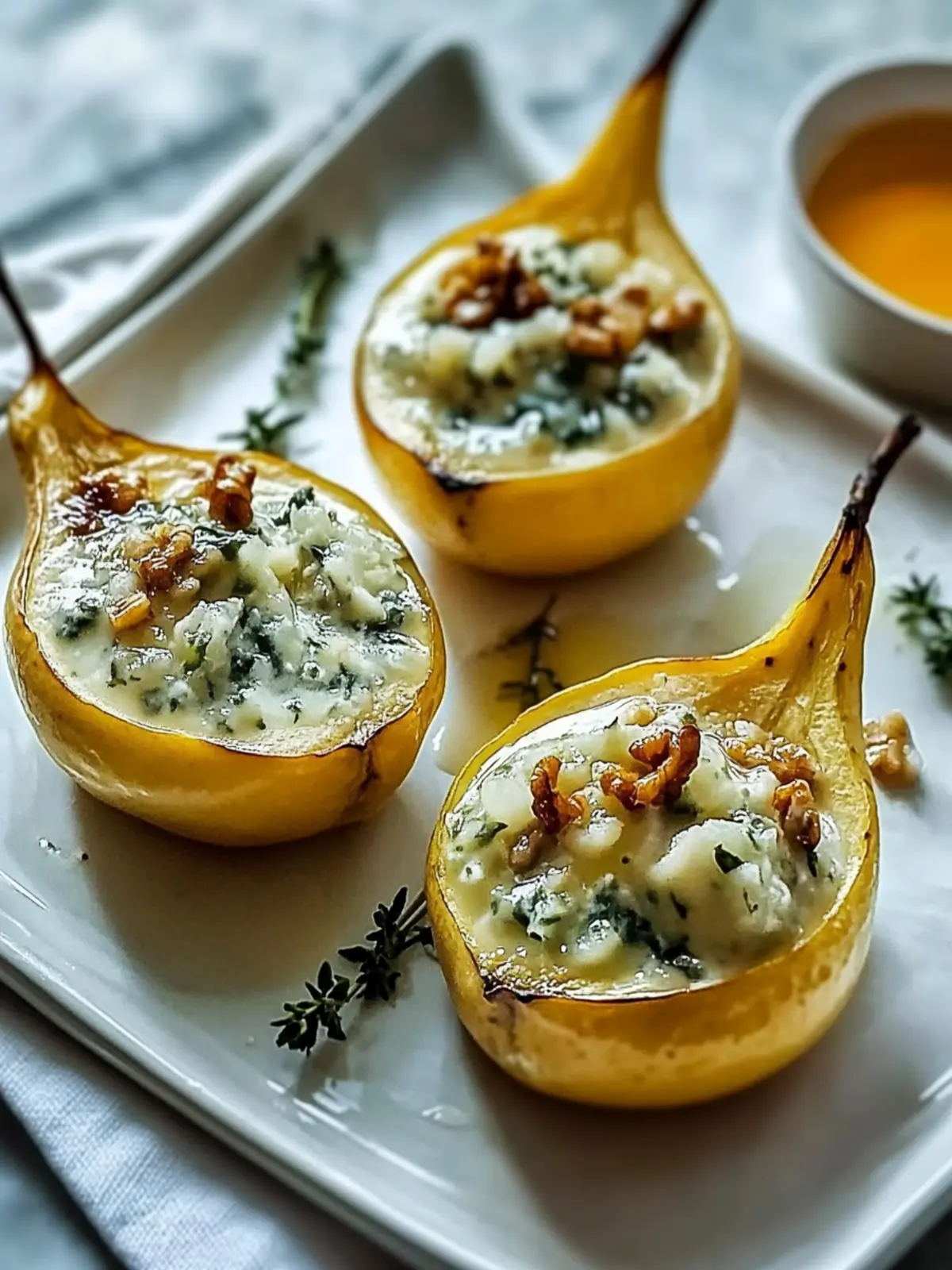 Elegante Blauschimmelkäse gefüllte Birnen in 30 Minuten 2 Elegante Blauschimmelkäse gefüllte Birnen