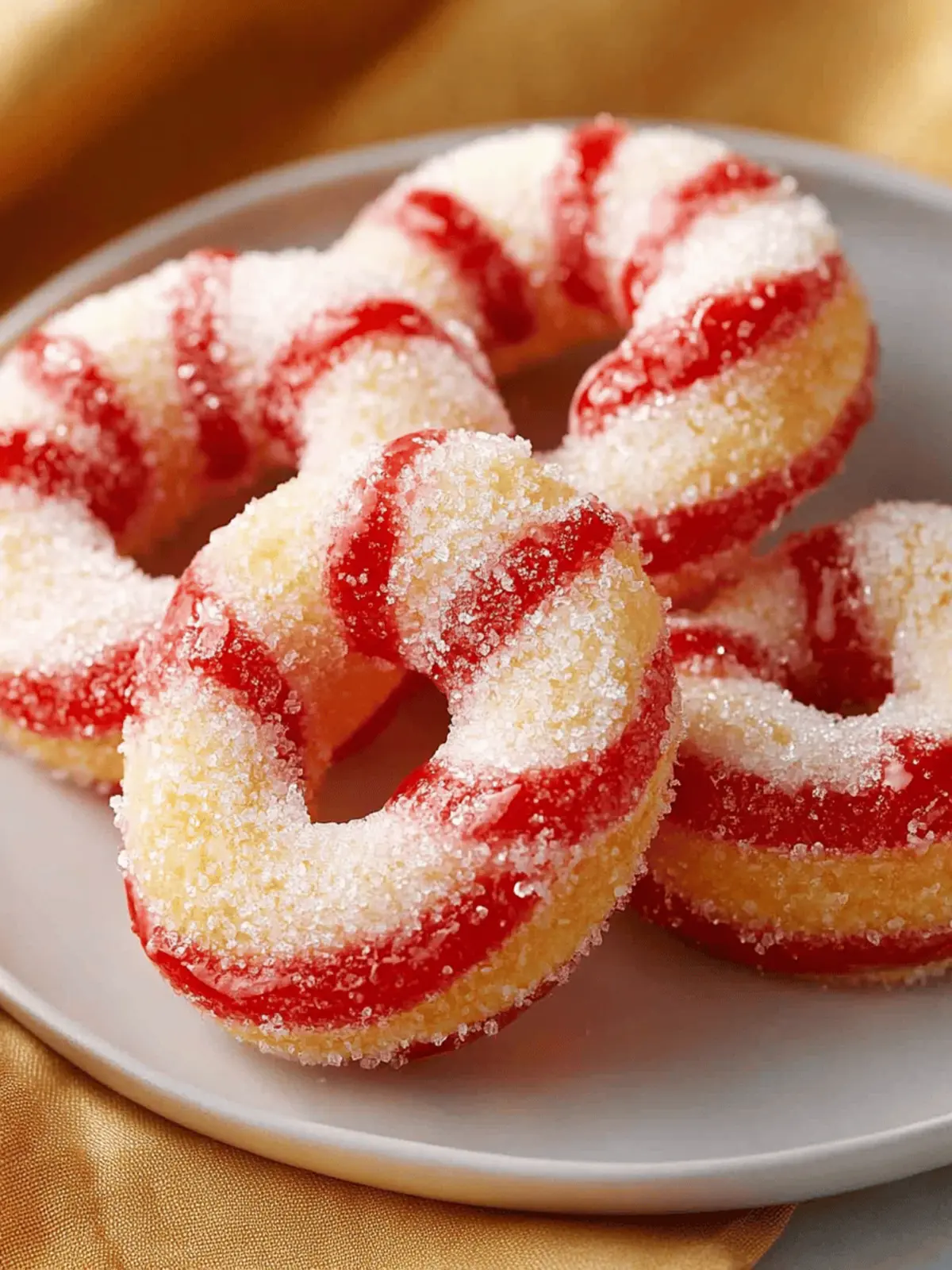 Festliche Zuckerstangenplätzchen