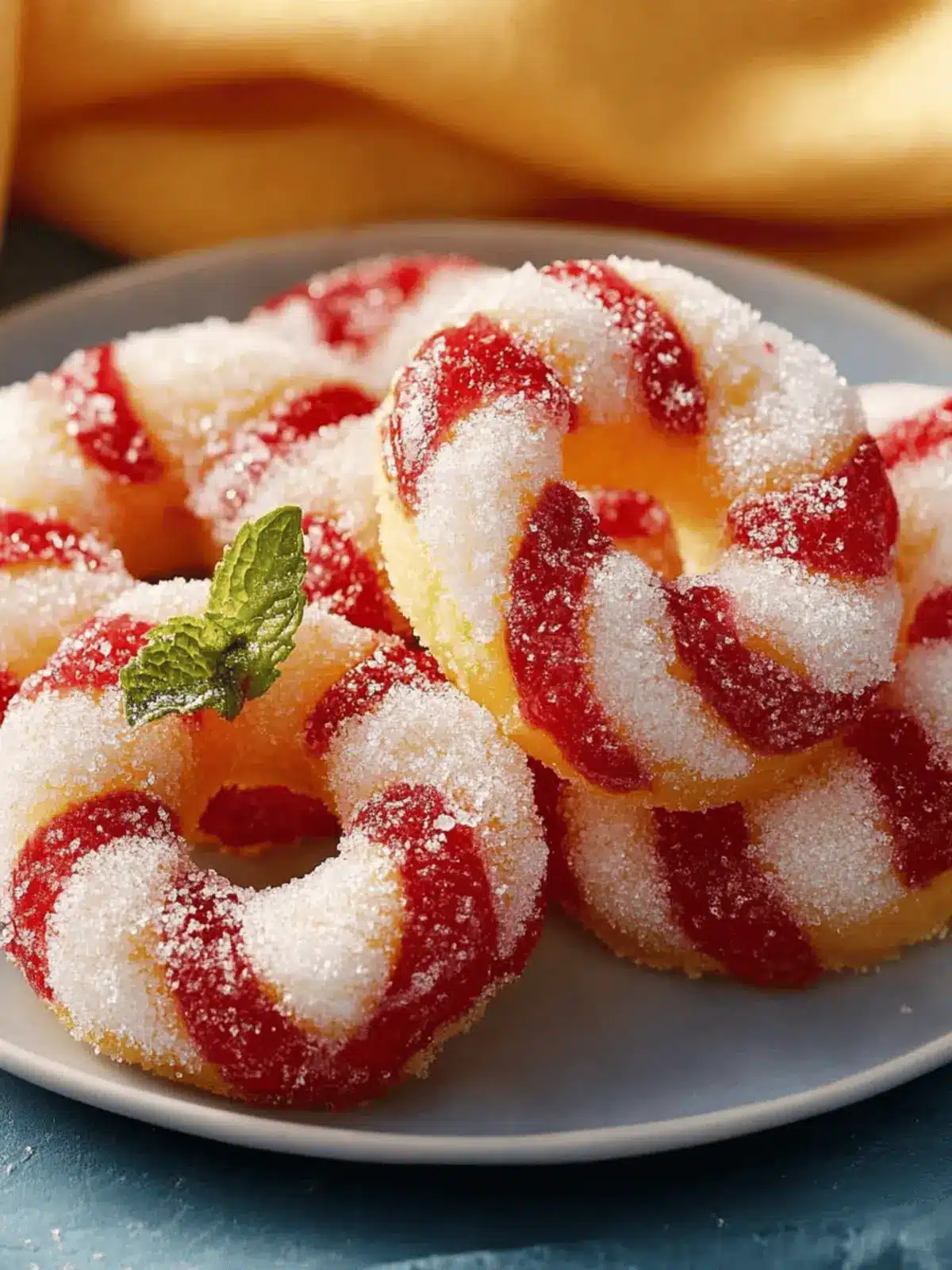 Festliche Zuckerstangenplätzchen