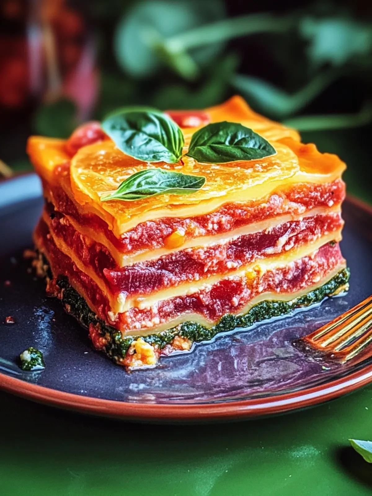 Leckere Regenbogenlasagne für Colorful Dinner 3 Regenbogenlasagne
