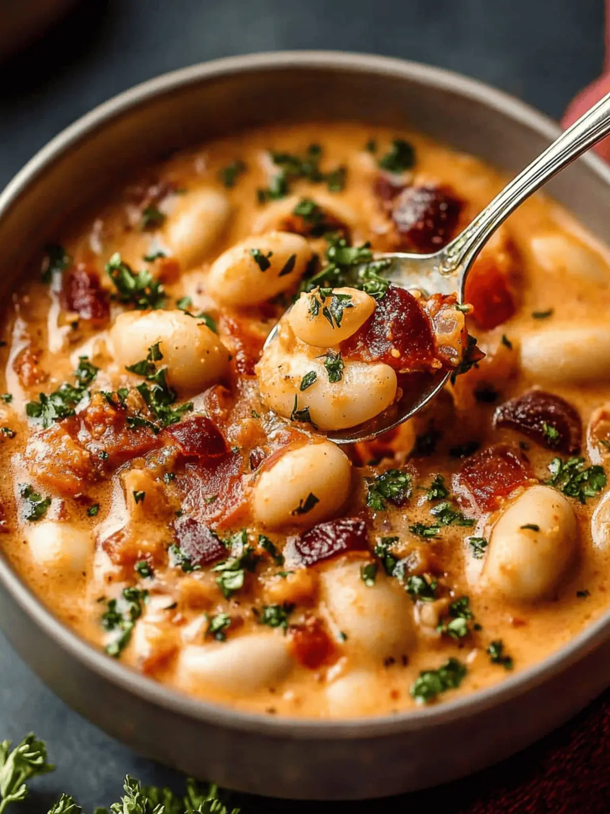 Cremige Tomaten- und Bohnenpfanne