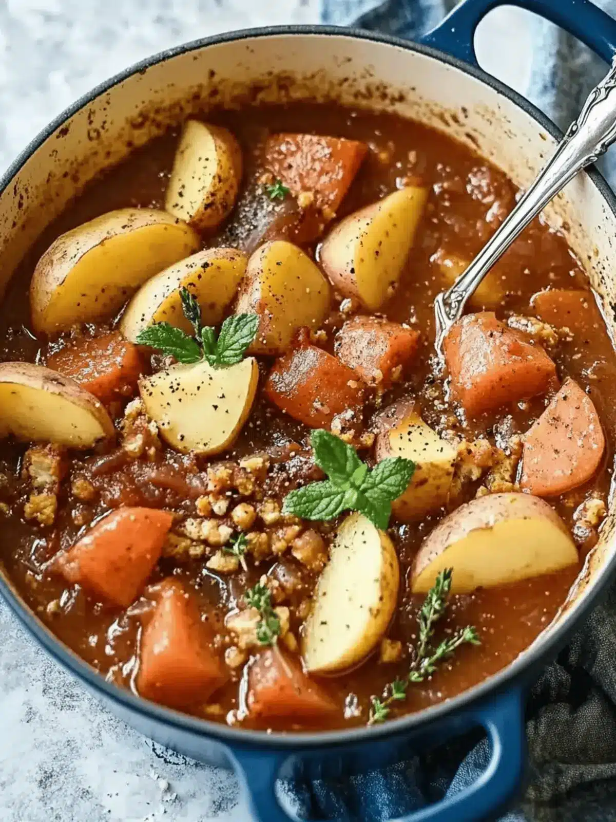 Gewürzter Wurzel- und Linseneintopf