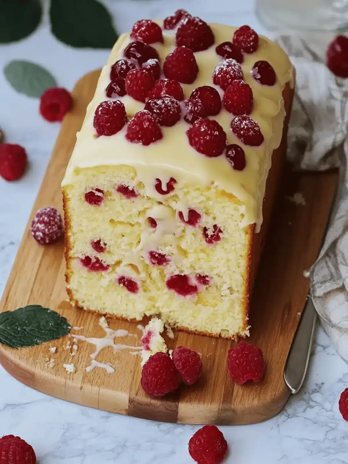 Weißer Schokoladen-Himbeerkuchen