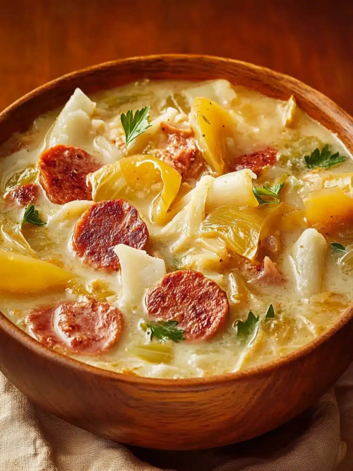 Cremiger Kohl-Wurst-Eintopf für kalte Tage 3 Cremiger Kohl- und Wurst-Eintopf