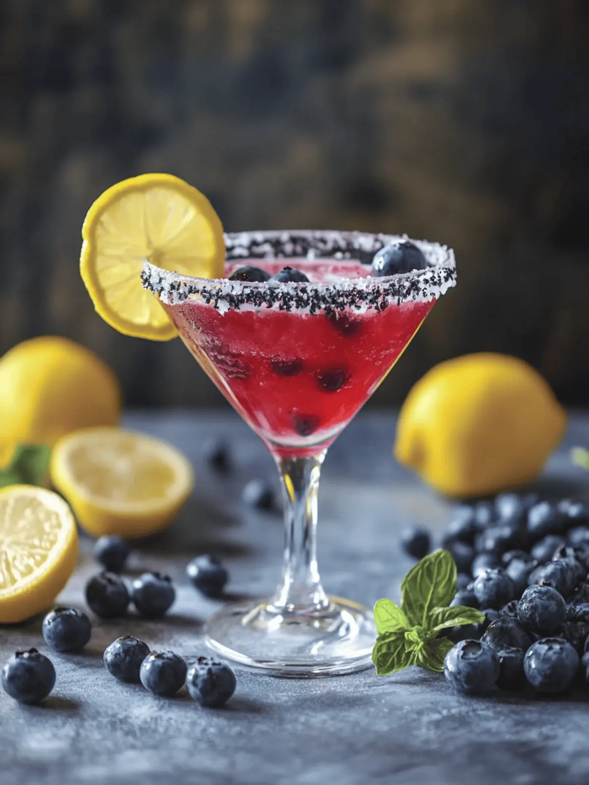 Blaubeer Zitronen Tropfen Martini für einen erfrischenden Sommer 3 Blaubeer Zitronen Tropfen Martini