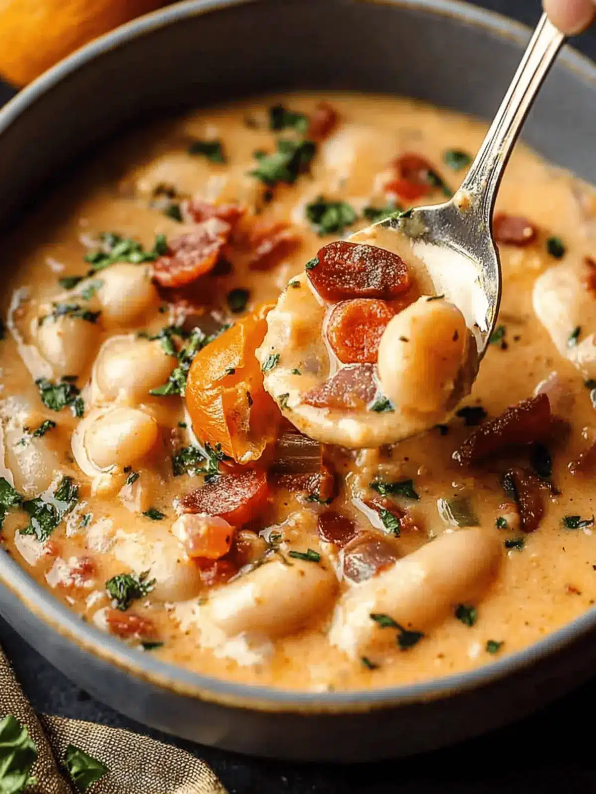 Cremige Tomaten- und Bohnenpfanne