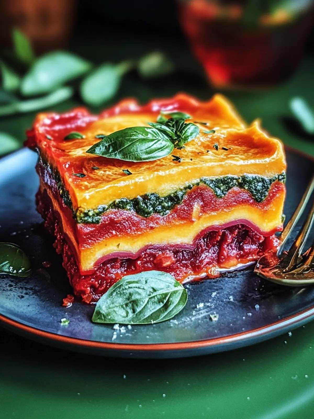 Leckere Regenbogenlasagne für Colorful Dinner 4 Regenbogenlasagne