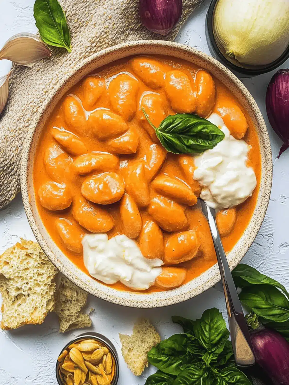 Gnocchi-Pfanne mit Tomaten, Mozzarella und Basilikum 4 Gnocchi-Pfanne mit Tomaten, Mozzarella und Basilikum