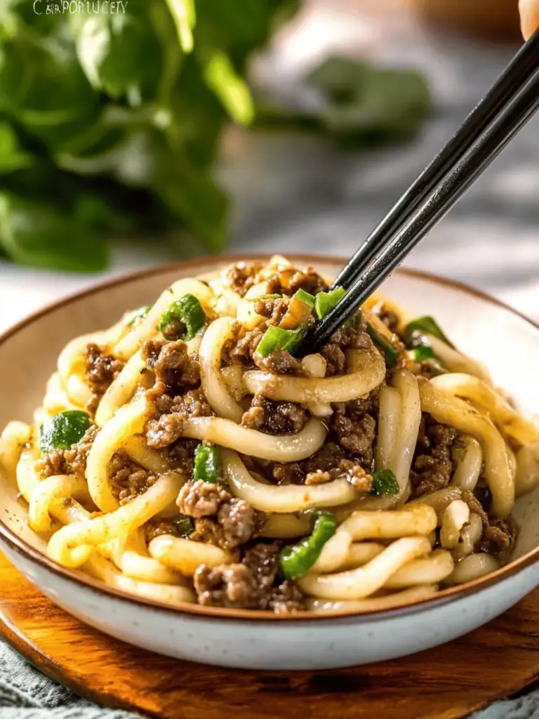 Bulgogi Rindfleisch Udon Pfanne