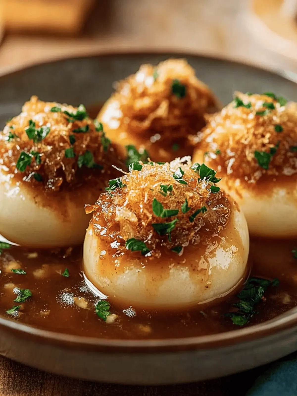 Klassische Kartoffelknödel mit Zwiebelsauce ganz einfach 4 Klassische Kartoffelknödel mit Zwiebelsauce