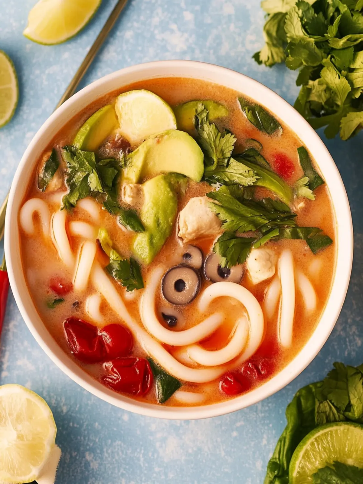 Thailändische Curry-Suppe mit Udon-Nudeln schnell gemacht 4 thailändische Curry-Suppe mit Udon-Nudeln