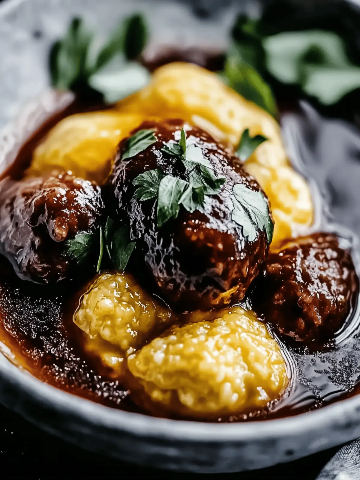 Rotwein geschmorte Fleischbällchen – Herzhaft und einfach 2 Rotwein geschmorte Fleischbällchen