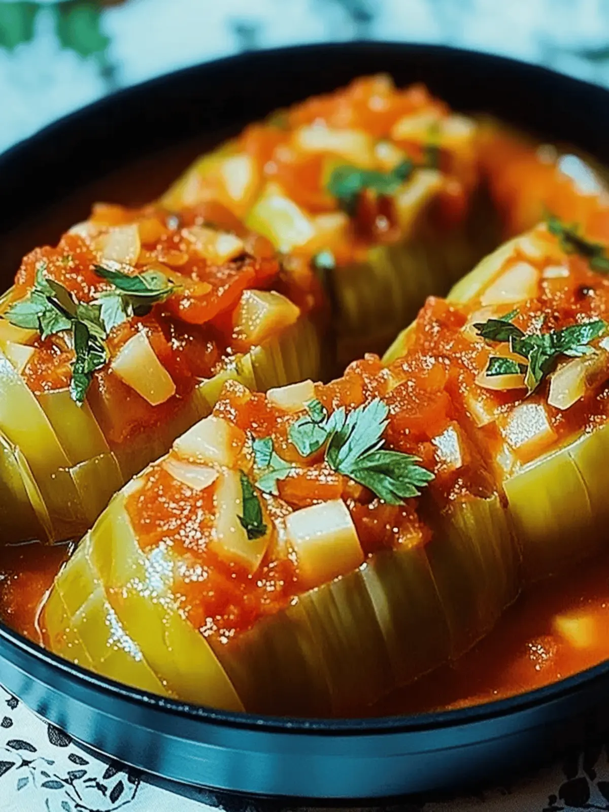 Vegetarische Kohlrouladen für ein gesundes Dinner 4 Vegetarische Kohlrouladen