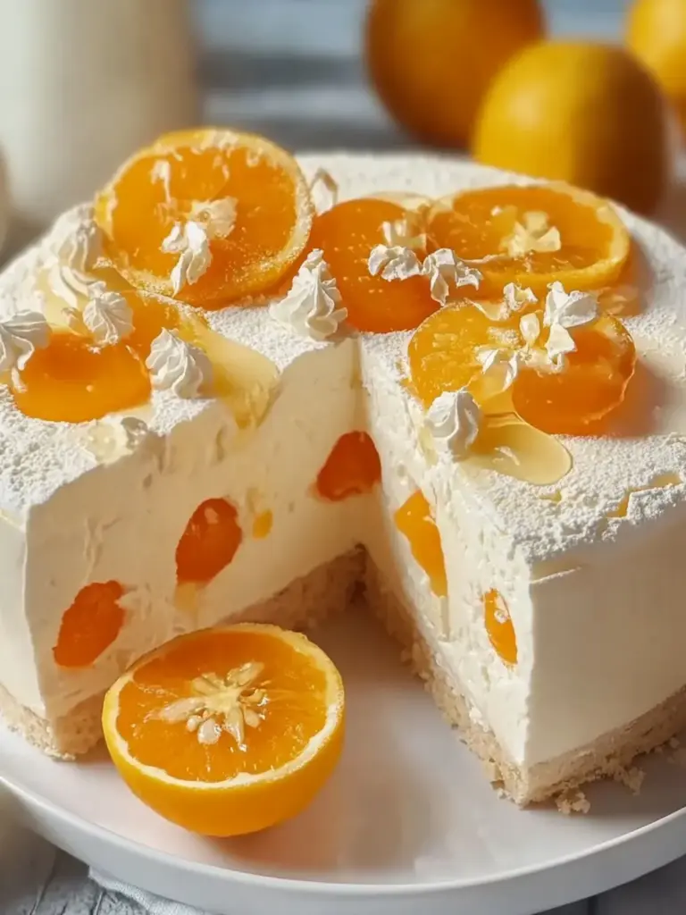 Fanta-Kuchen mit Paradiescreme und Mandarinen