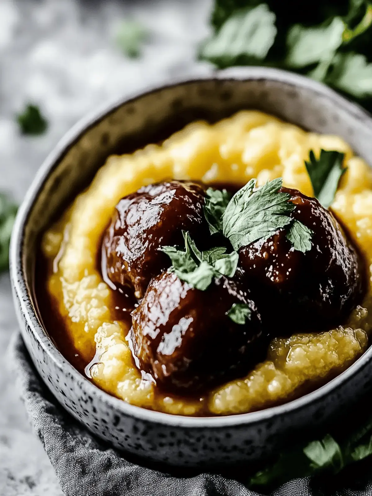 Rotwein geschmorte Fleischbällchen