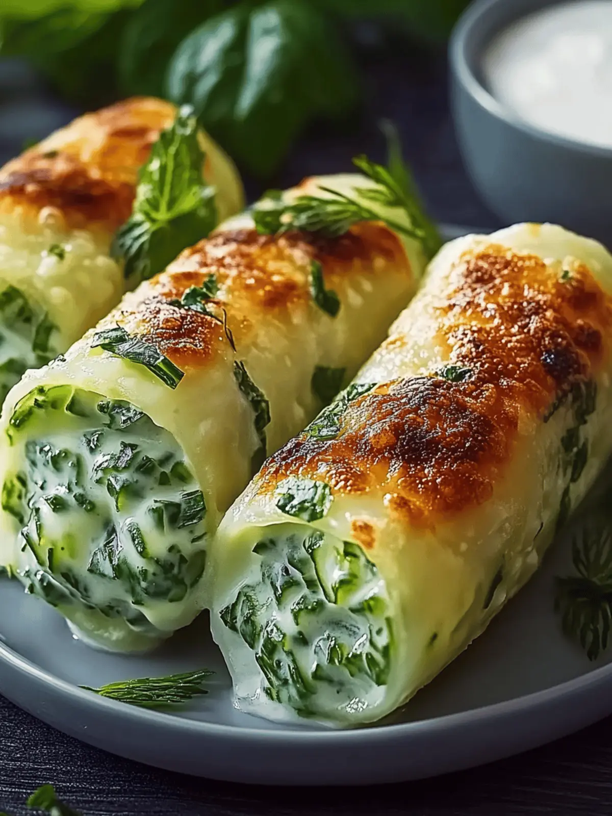 Kartoffelknödel mit Spinat-Frischkäse