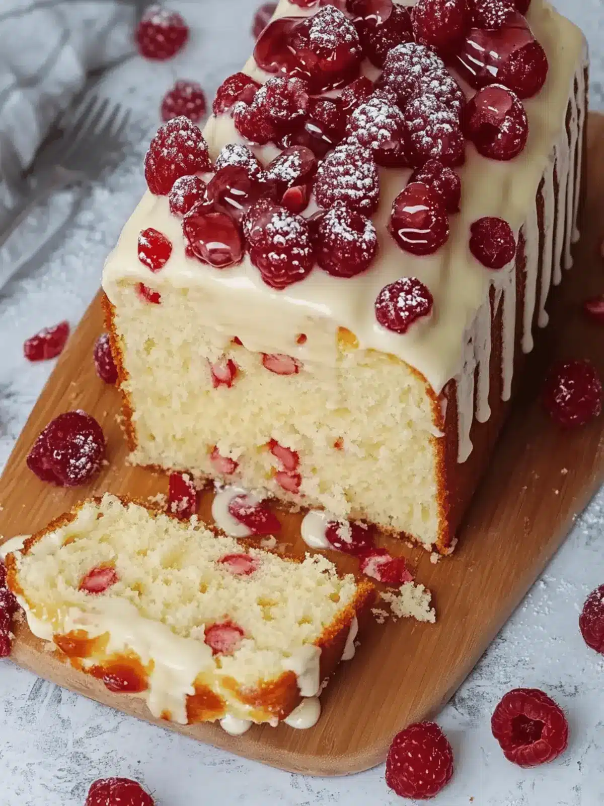 Weißer Schokoladen-Himbeerkuchen