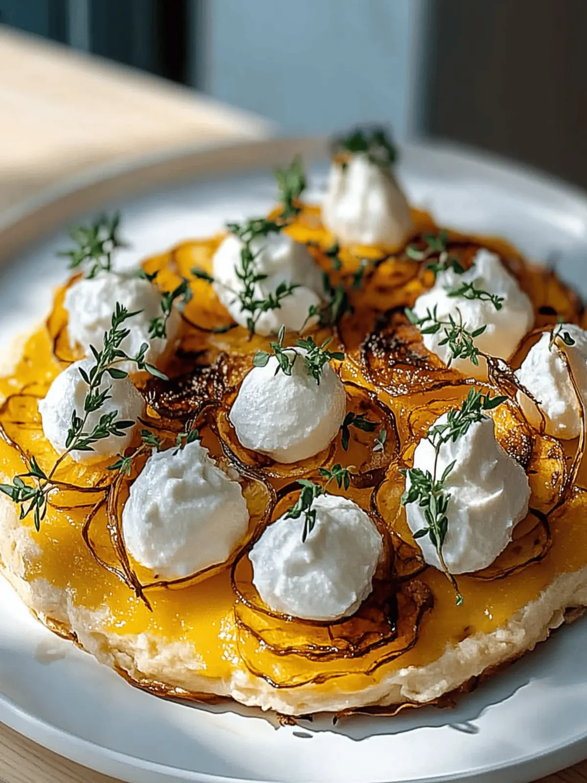 Herbstliche Kürbis Tarte flambée mit Zwiebeln 3 Herbstliche Kürbis Tarte flambée