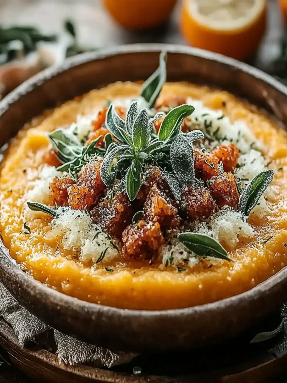 Kürbis-Polenta mit Salbeibutter für Gemütlichkeit 2 Kürbis-Polenta mit Salbeibutter