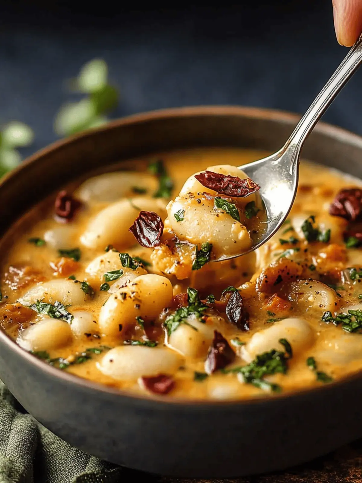 Cremige Tomaten- und Bohnenpfanne