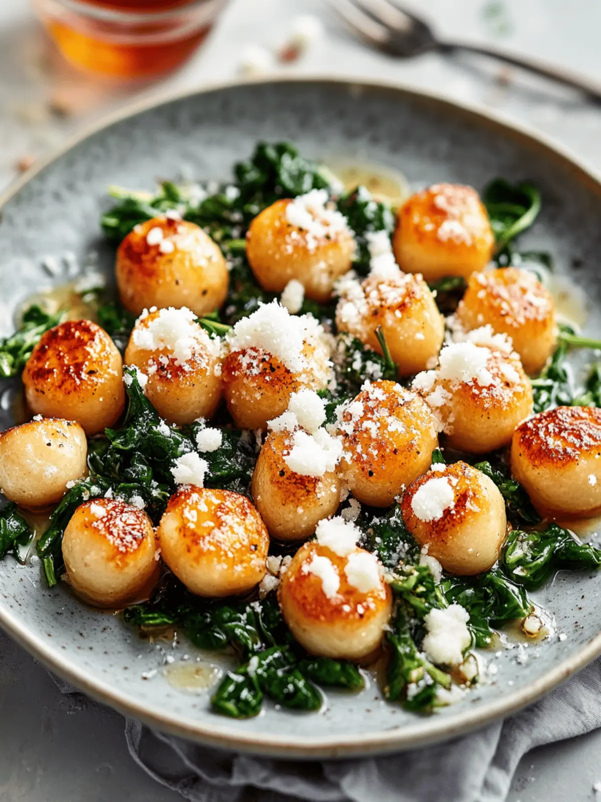 Knusprige Gnocchi mit Spinat und Feta