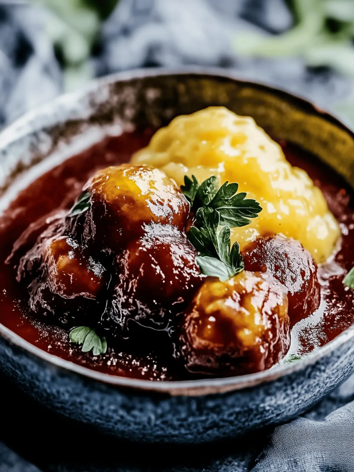 Rotweingeschmorte Fleischbällchen für herzliche Abende 4 Rotweingeschmorte Fleischbällchen