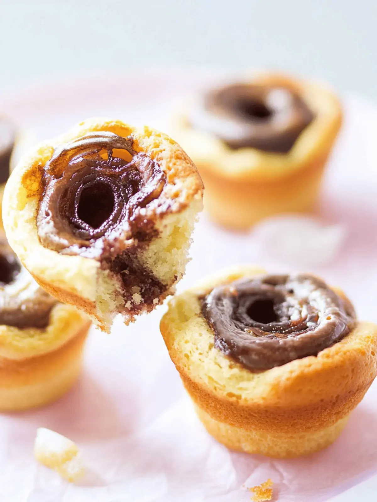 Nutella Wirbel Muffins mit weichem Zentrum 5 Nutella Wirbel Muffins mit einem weichen Zentrum