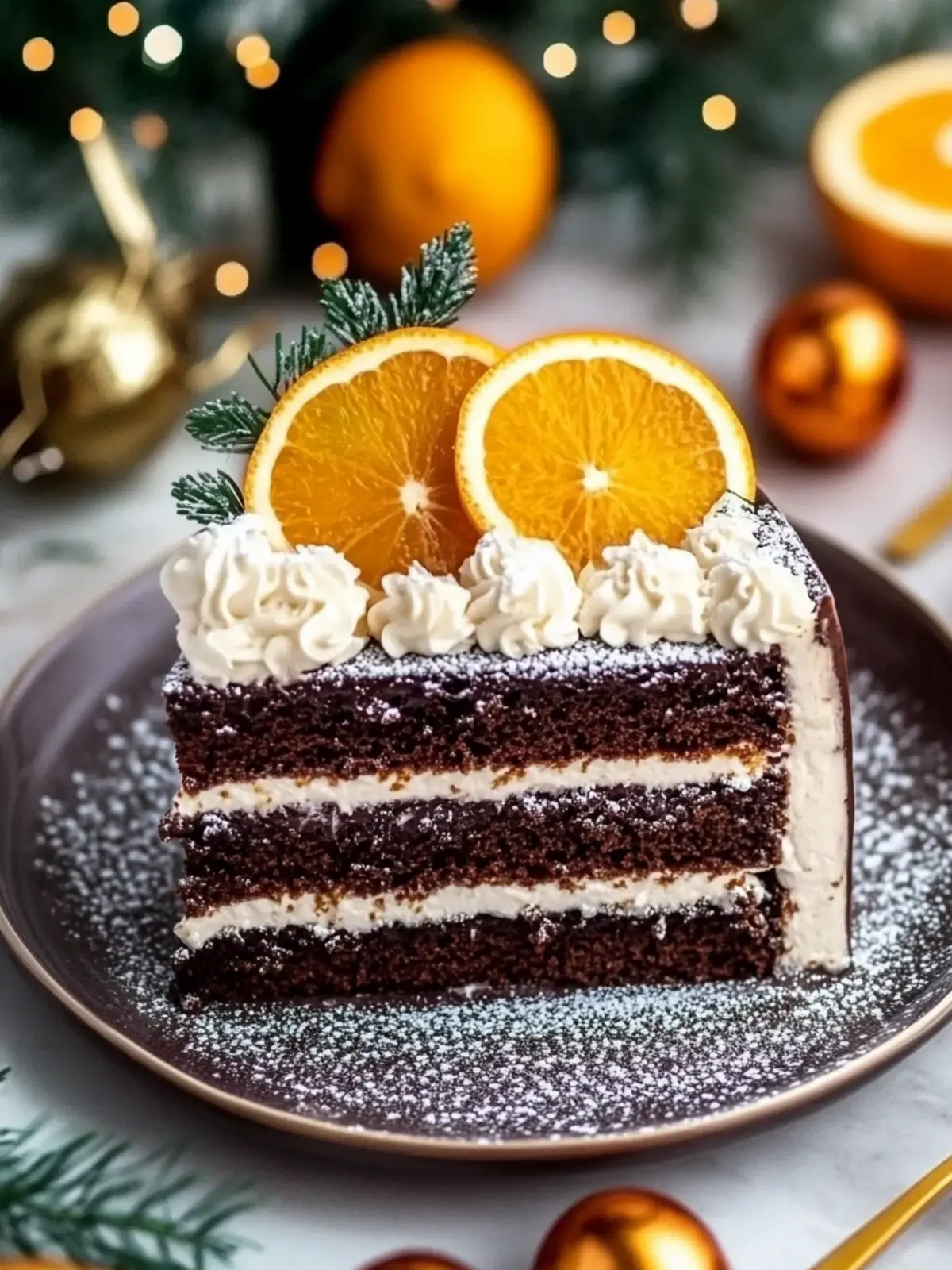 Weihnachts-Schokoladen-Orange-Kuchen
