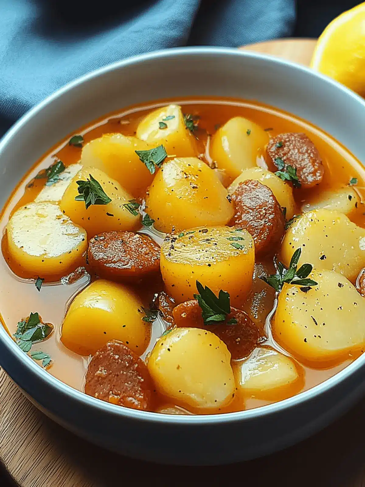 Kartoffelgulasch mit Würstchen für die Seele 4 Kartoffelgulasch mit Würstchen