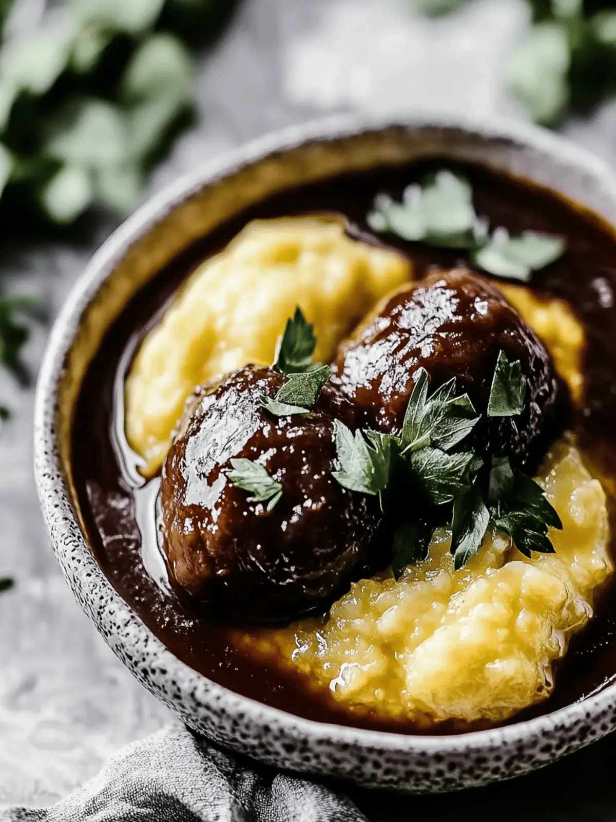 Rotwein geschmorte Fleischbällchen – Herzhaft und einfach 3 Rotwein geschmorte Fleischbällchen